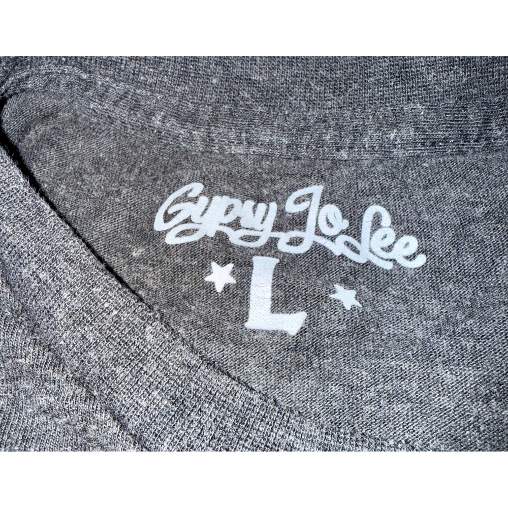 Gypsy Jolee Graphic T-Shirt Size L Excellent Charcoal Gray Longhorn Cactus Tee - Picture 3 of 8